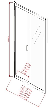 Душевая дверь Aquanet Alfa NAA6121 120x200, прозрачное стекло