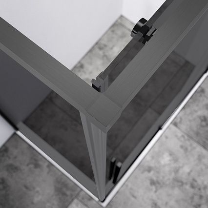 Душевой уголок Vincea Слим-Н (Slim-N) VSR-4SN9012CGGM 120x90 вороненая сталь, стекло тонированное