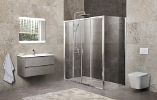 Душевой уголок BelBagno Unique 150-180x80 матовый, хром