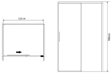 Душевая дверь Grossman Fly1 110x190, прозрачное, хром GR-D110Fl1