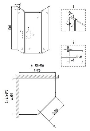 Душевой уголок Niagara Nova NG-6605-08 90x90 прозрачный, хром