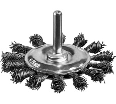 Щетка дисковая для дрели (жгутированная стальная проволока 0,5 мм, 75 мм) MIRAX 35146-075