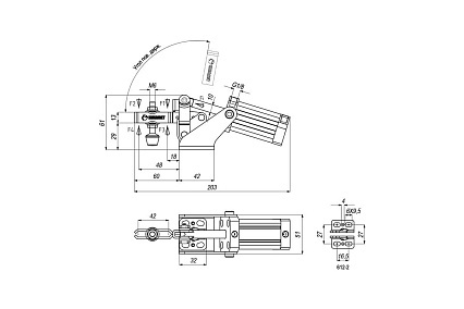 Прижим пневматический горизонтальный KUKAMET 612-2