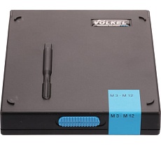 Набор спиральных машинных метчиков VOLKEL M3-M12 HSSE-VAP DIN371/376 (C/2,5P, R39) 7пр V47862