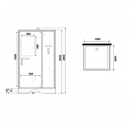 Душевая кабина Niagara Standart ST100/15Q/BK 100x100 стекло прозрачное, без крыши, без г/м