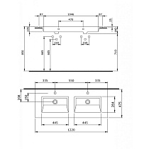 Раковина Bocchi Milano 1111-004-0126 122 см матовый черный