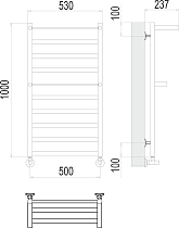 Полотенцесушитель водяной Terminus Хендрикс П10 500x1000, 4670078529824 с полкой