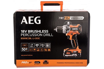 Бесщеточная дрель-шуруповерт AEG BSB18C2BL LI-202C 4935464096
