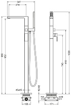 Напольный смеситель Timo Selene 2210/03Y-CR black с душем, черный матовый