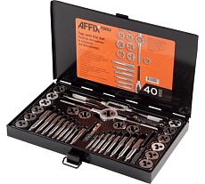 Набор метчиков и плашек AFFIX SK-5 M3-M12, кейс, 40 предметов AF35100140C