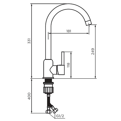 Смеситель для кухни Dorff Logic D3007000 хром