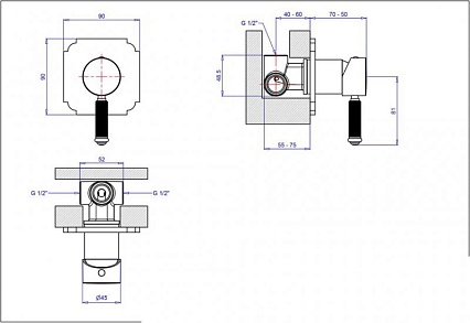 Смеситель для душа Bugnatese Olimp OLIMP-DIM2-02-L бронза