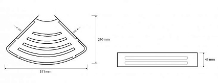 Полка Bemeta Cytro 102308061 31 см угловая