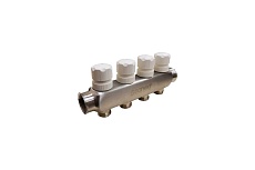 Квартирный коллектор Sanext ВР 1&quot;х 2 контура НР 3/4&quot; евроконус (под привод) 8212
