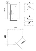 Душевой уголок Niagara Nova NG-6634-08 100x100 прозрачный, хром