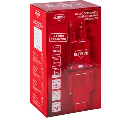 Вибрационный насос Elitech НВ 300-15В 205623