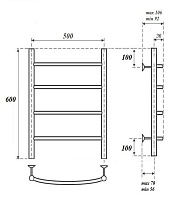 Полотенцесушитель электрический Point PN04156BRE П4 50x60 бронза