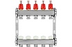 Коллекторная группа из нержавеющей стали ColSys 804 5 выходов, с расходомерами и термостатическими клапанами