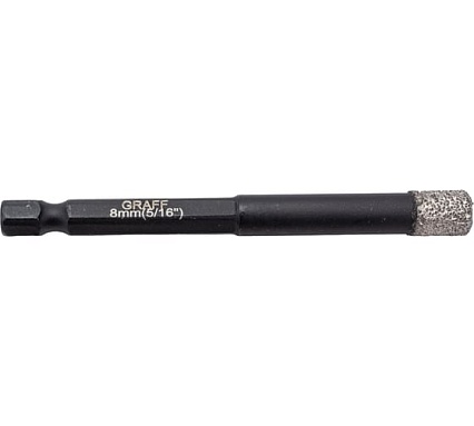 Алмазное кольцевое сверло по керамограниту и плитке Expert 8 мм GRAFF 79880