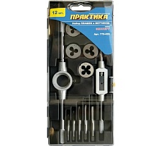 Набор метчиков и плашек (12 шт) Практика 779-455