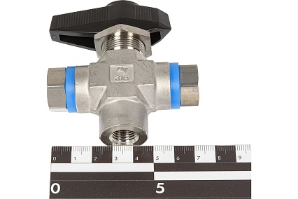 Шаровой кран Hy-Lok t серии из нержавеющей стали SS 316, трехходовой, NPT 1/4" внутр T3-F-4N-2N