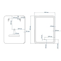 Зеркало Art&Max Genova AM-Gen-600-800-DS-F-H 60x80 с подсветкой, анти-пар, черный матовый