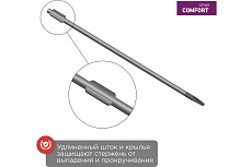 Шлицевая отвертка Rexant SL 3х150 мм, двухкомпонентная рукоятка 12-6422