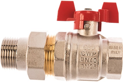 Шаровой кран RUB с накидной гайкой ("американка"), 1" DN25 PN40, серия MILANO (S.90) S90F36