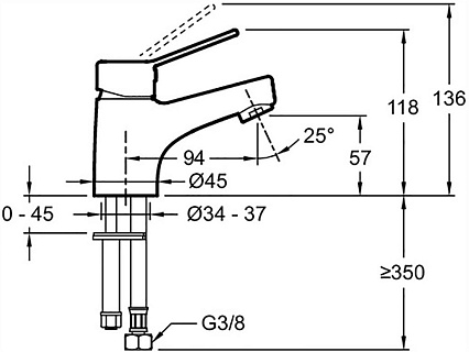 Смеситель для раковины Jacob Delafon Eo E24158RU-CP