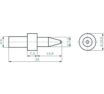 Термосверло H-Tools М8 шаг 1.25мм 7.3x13.9/35мм S=8мм 3650730 Термосверло H-Tools М8 шаг 1.25мм 7.3x13.9/35мм S=8мм 3650730