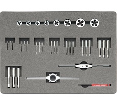 Набор метчиков и плашек Bucovice Tools M24 M3-M24, HSS, 60пр 340240