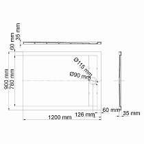 Поддон для душа WasserKRAFT Mindel 85T07 120x90, белый