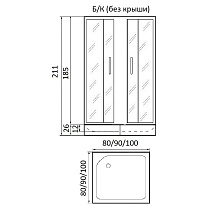 Душевой уголок River Morava XL 90/24 MT 90x90 хром, матовое