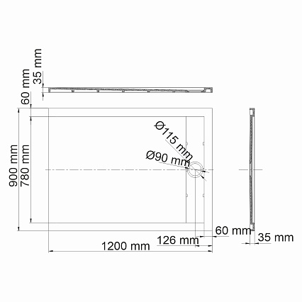 Поддон для душа WasserKRAFT Mindel 85T07 120x90, белый