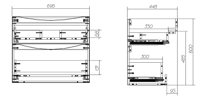 Мебель для ванной BelBagno Marino 70 см, высота 60 см Rovere Moro