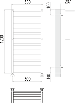 Полотенцесушитель водяной Terminus Хендрикс П12 500x1200, 4670078529831 с полкой