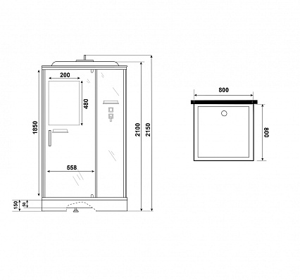 Душевая кабина Niagara Standart ST80/15Q 80x80 стекло прозрачное, без г/м