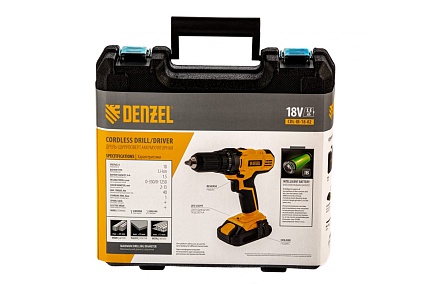 Аккумуляторная дрель-шуруповерт Denzel CDL-IB-18-02 26113, Li-Ion