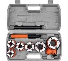 Набор клуппов Sparta 1/4&quot;-3/8&quot;-1/2&quot;-3/4&quot;-1&quot;-1,25&quot; + плашкодержатель с трещоткой, 9 предметов 773355