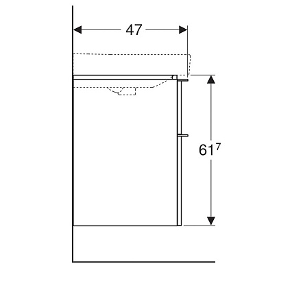 Мебель для ванной Geberit Smyle Square 75 см, 3 в 1, орех пекан