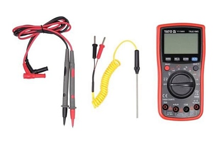 Универсальный цифровой измеритель Yato TRUE RMS LCD 19999 YT-730893