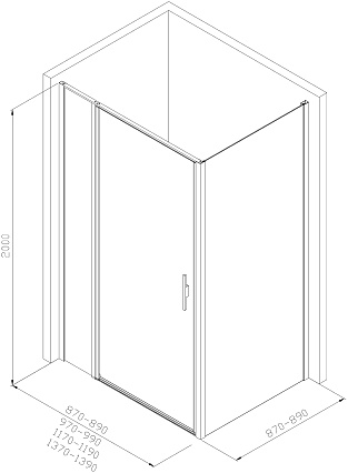 Душевой уголок Allen Brau Priority 140x90 3.31035.BA + 3.31044.BA, прозрачный, серебро браш