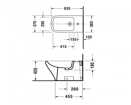 Напольное биде Duravit DuraStyle 2283100000