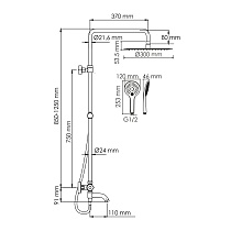 Душевая стойка WasserKRAFT A188.161.155.WM Thermo с термостатом, белый матовый