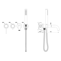 Смеситель для ванны Oliveeka Y-Line OL-889017-MB черный матовый