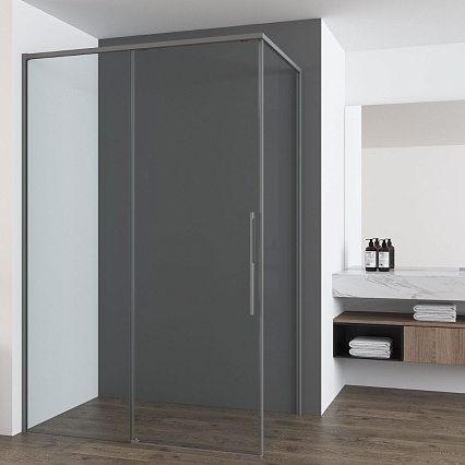 Душевой уголок Vincea Ultima VSR-7UL9012CLGM 120x90 вороненая сталь, прозрачное