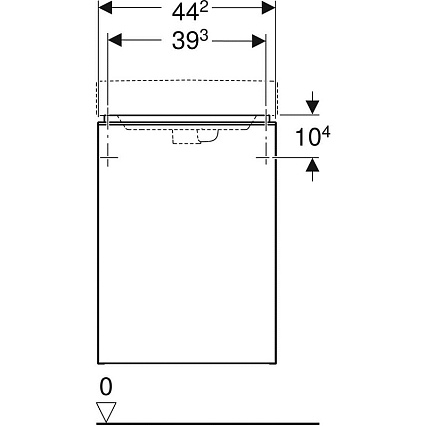 Тумба с раковиной Geberit Smyle Square 45 см, левая, песчаный глянец