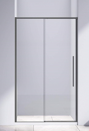 Душевая дверь Vincea Слим-Н (Slim-N) VDS-4SN100CLGM 100x195 вороненая сталь, прозрачная