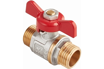 Шаровой полнопроходной кран AquaHit 1" нар-нар, бабочка (8 шт. в уп.) BV.315.06-08
