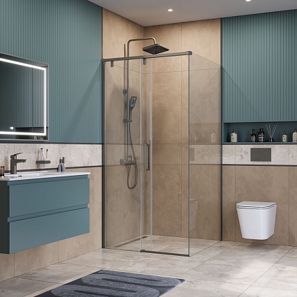 Душевой уголок BelBagno SOFT_CLOSE-1-A-1-100-C-GM 100x100 прозрачный, оружейная сталь Душевой уголок BelBagno SOFT_CLOSE-1-A-1-100-C-GM 100x100 прозрачный, оружейная сталь